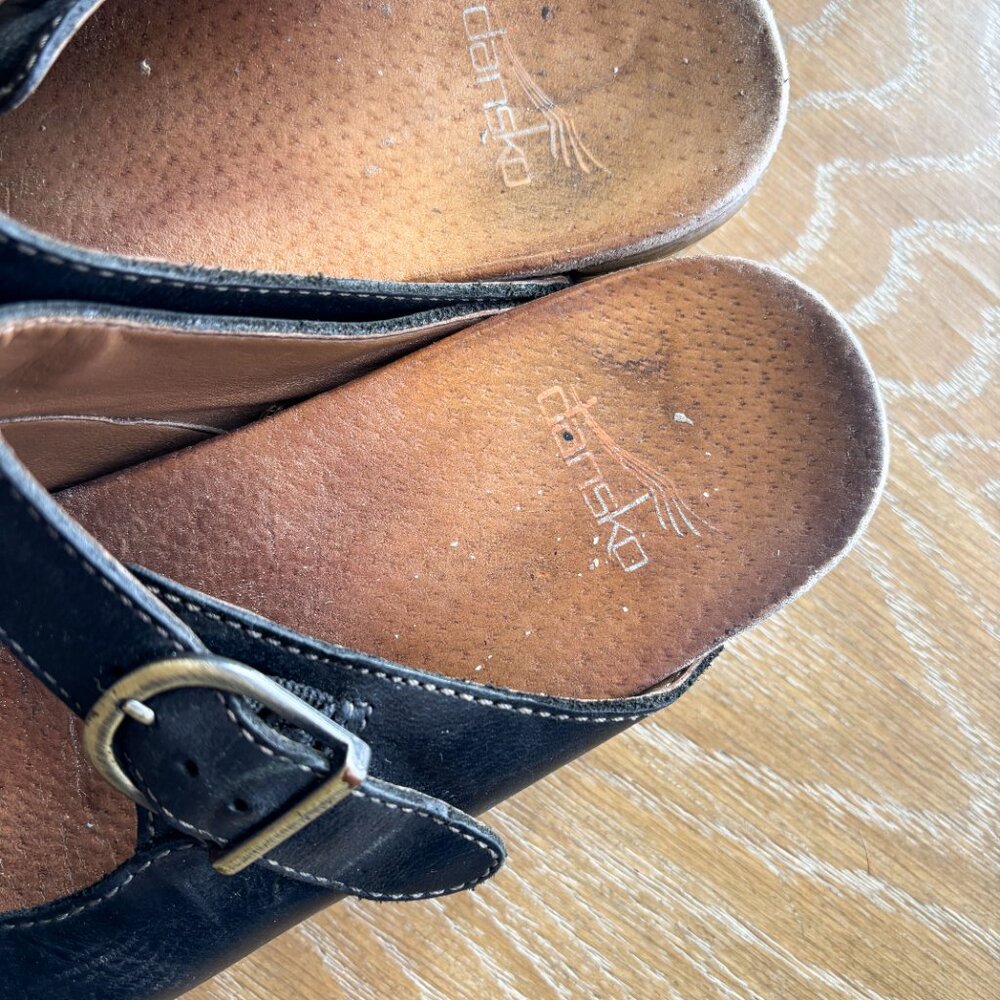 Dansko Martina Mule Black Leather Clogs - Picture 3 of 9